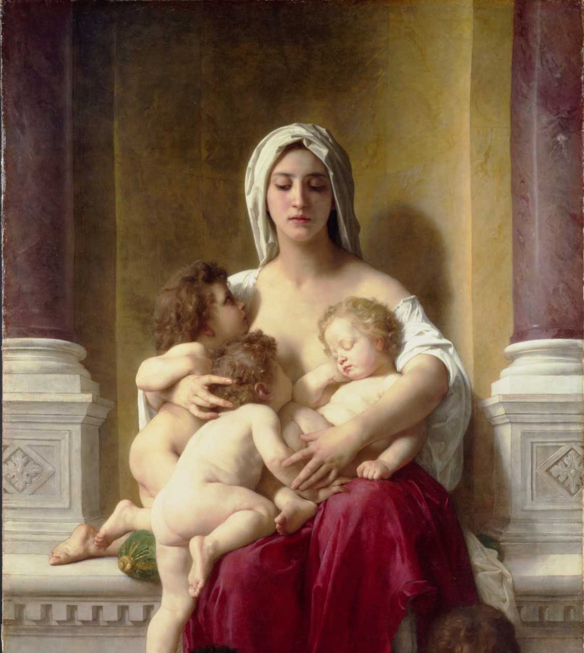 Maleri Caritas af William-Adolphe Bouguereau